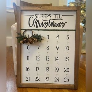 Sleeps till Christmas countdown sign